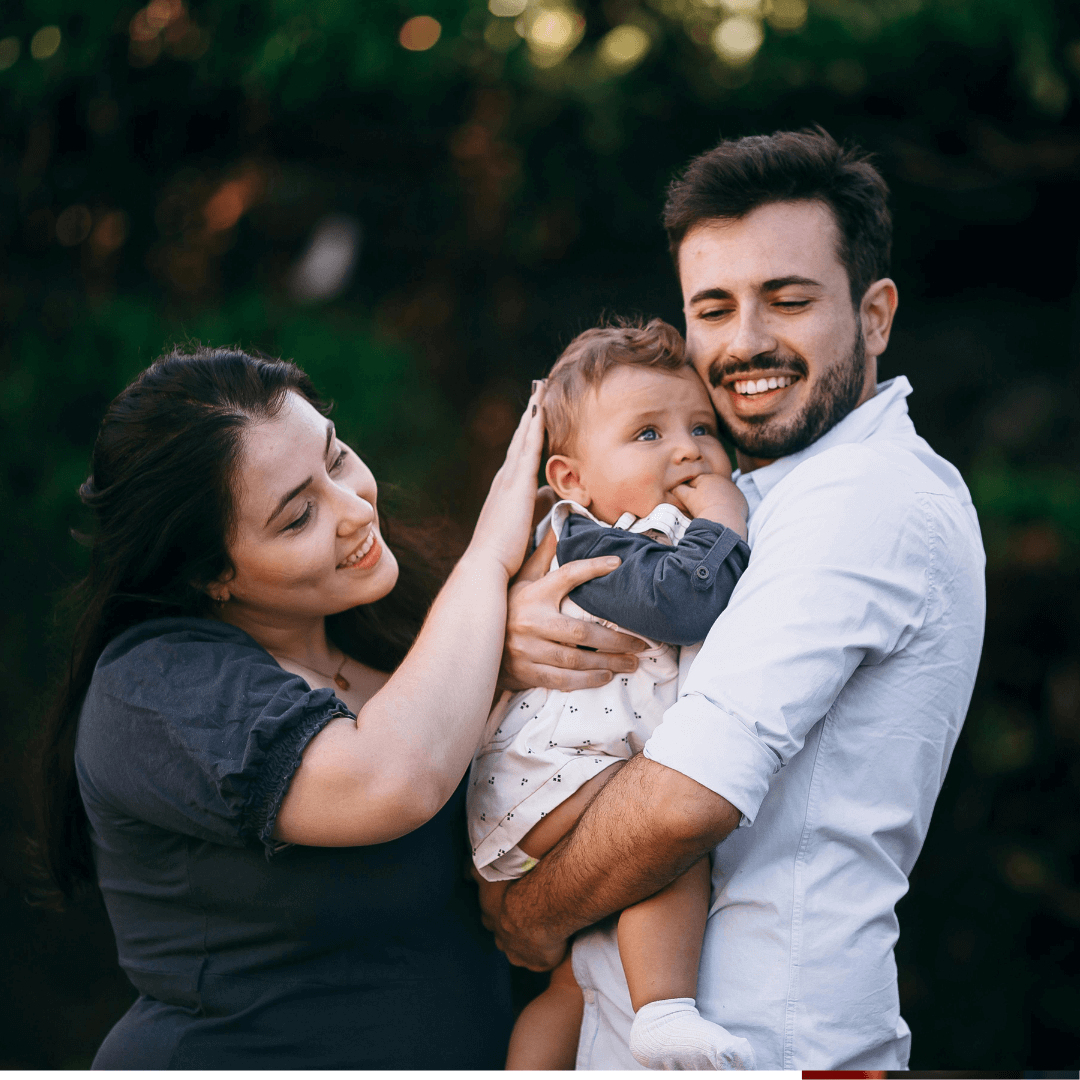 Parents with small child in beaverton