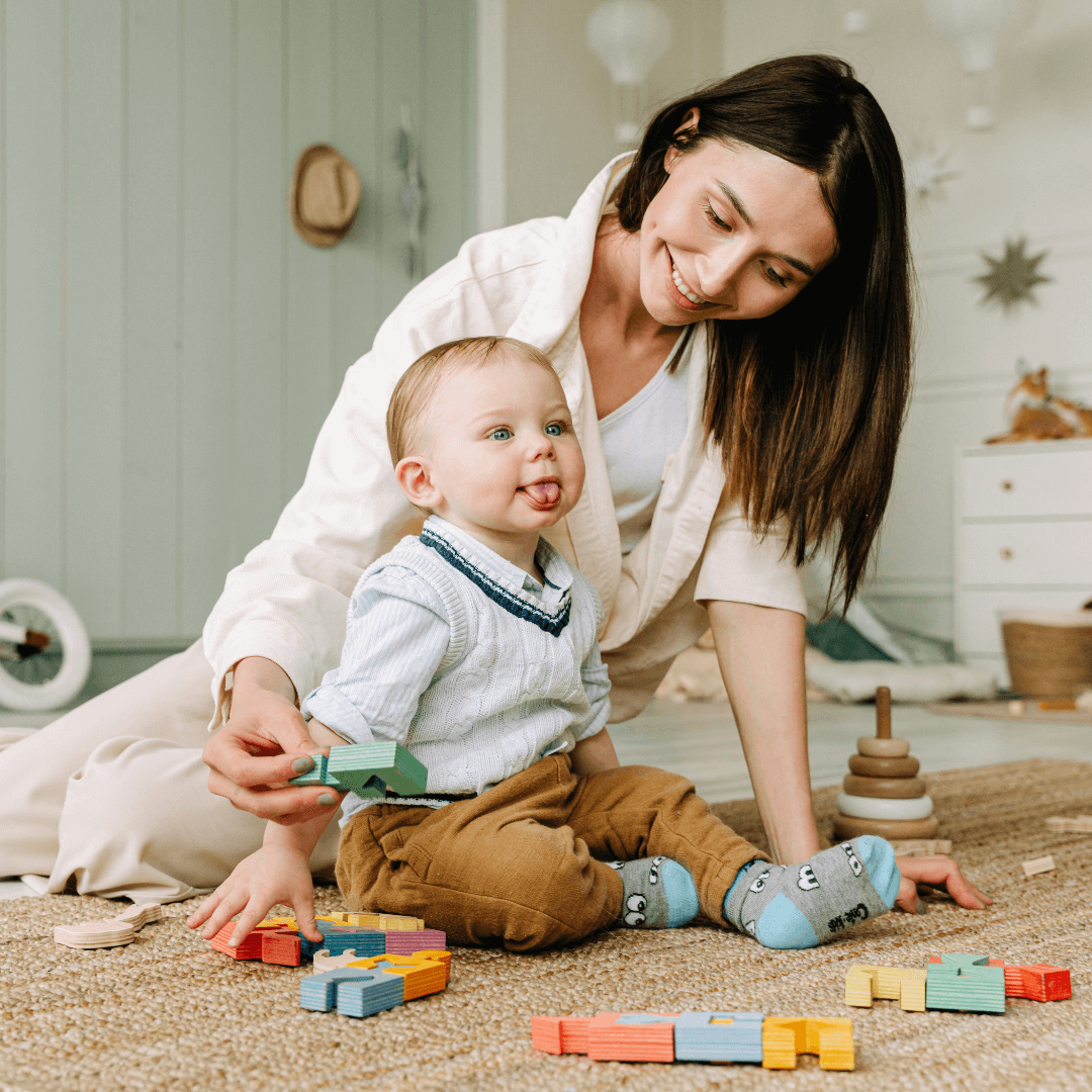 Toddler with mom